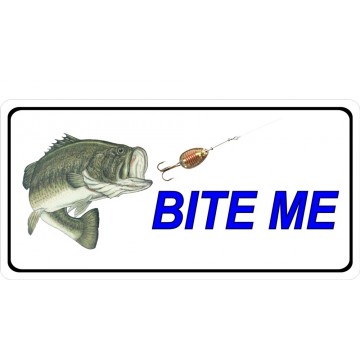 Bite Me Bass Fish And Lure Photo License Plate